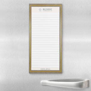 Trendy Gold Texure Lined Logo Magnetic Notepad