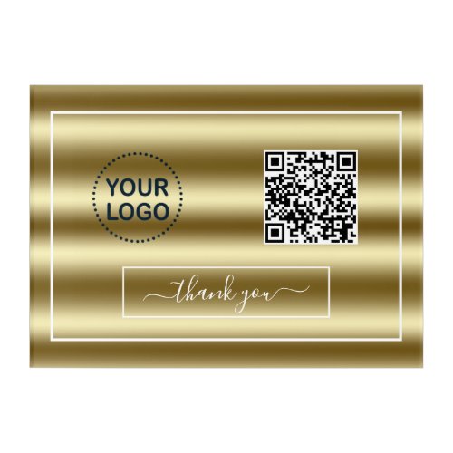 Trendy Gold Waves QR Code Your Logo    Acrylic Print