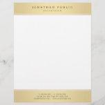 Trendy Gold White Elegant Glamour Template Modern Letterhead<br><div class="desc">Trendy Gold White Elegant Glamour Template Modern Letterhead.</div>