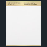 Trendy Gold White Elegant Simple Modern Template Letterhead<br><div class="desc">Trendy Gold White Elegant Simple Modern Template Letterhead.</div>