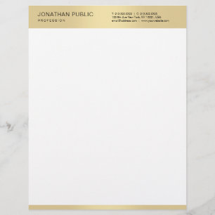 Trendy Gold White Elegant Simple Modern Template Letterhead