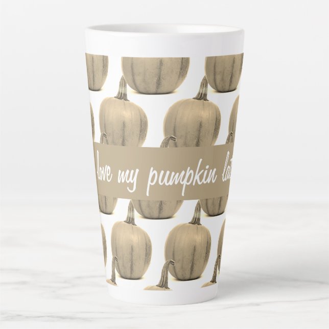 Trendy Golden Pumpkin I Love My  Latte Mug (Front)