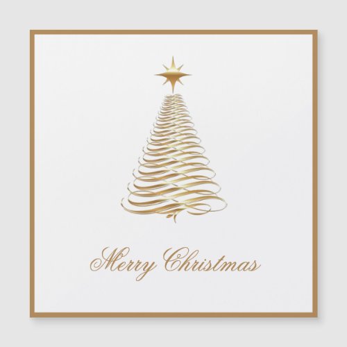 Trendy Golden Star Christmas Tree Magnetic Card