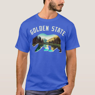 Trendy Golden State Bear Landscape Silhouette Prem T-Shirt