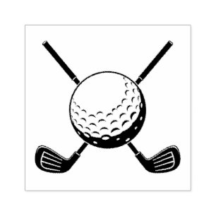 Trendy Golf Stick Golfer Vintage Golfing Rubber Stamp