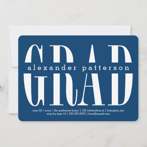Trendy Grad Custom Color Graduation Invitation 5" X 7" Invitation Card