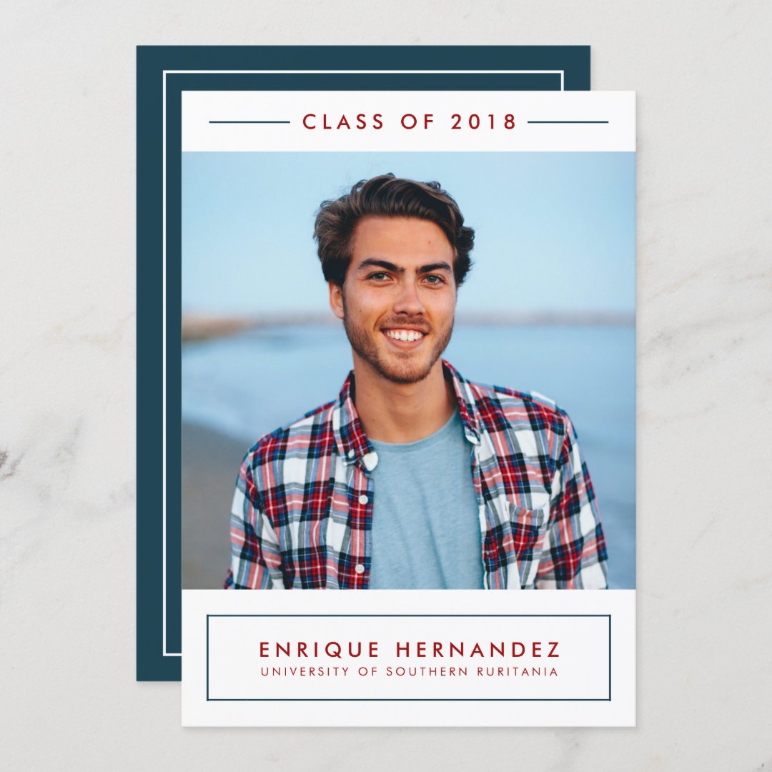 Trendy Grad Photo Graduation Party Announcement | Zazzle