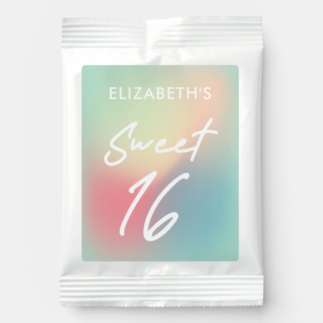 Trendy Gradient Birthday Sweet 16 Lemonade Favor Lemonade Drink Mix (Front)