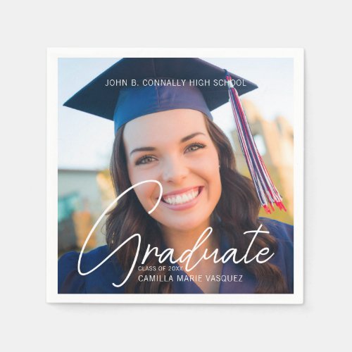 Trendy Graduate Photo 2024 Graduation Party Napkins