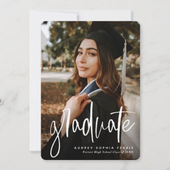 Trendy graduate vertical graduation announcement | Zazzle