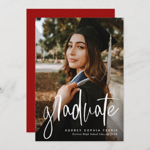Trendy graduate vertical graduation announcement
