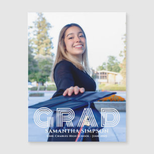 Trendy Graduation Announcement Magnetic Card