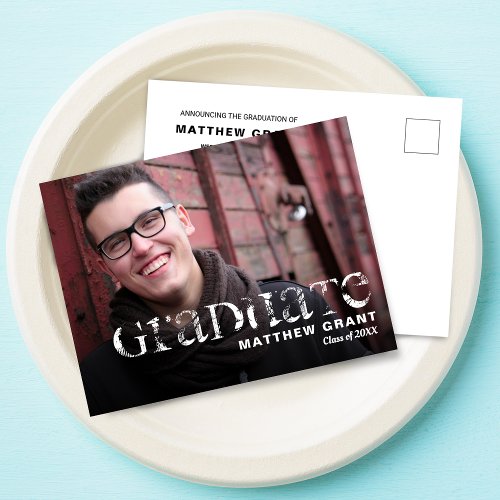 Trendy Graduation Celebration Party Invitation Postcard