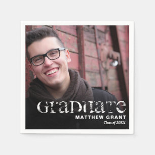 Trendy Graduation Celebration Photo Napkins