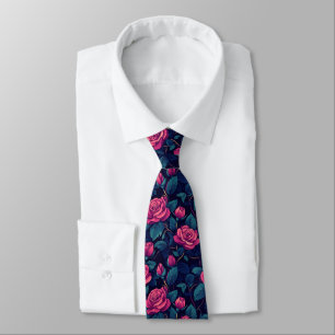 Trendy Graduation Gifts For Him Rose Flower Neck Tie