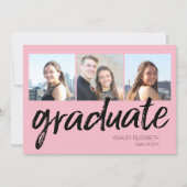 Trendy Graduation Party Announcement with 6 Photos (Front)