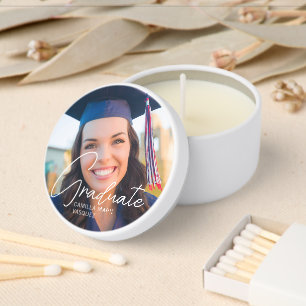 Trendy Graduation Party Graduate Photo Mini Candle Favors