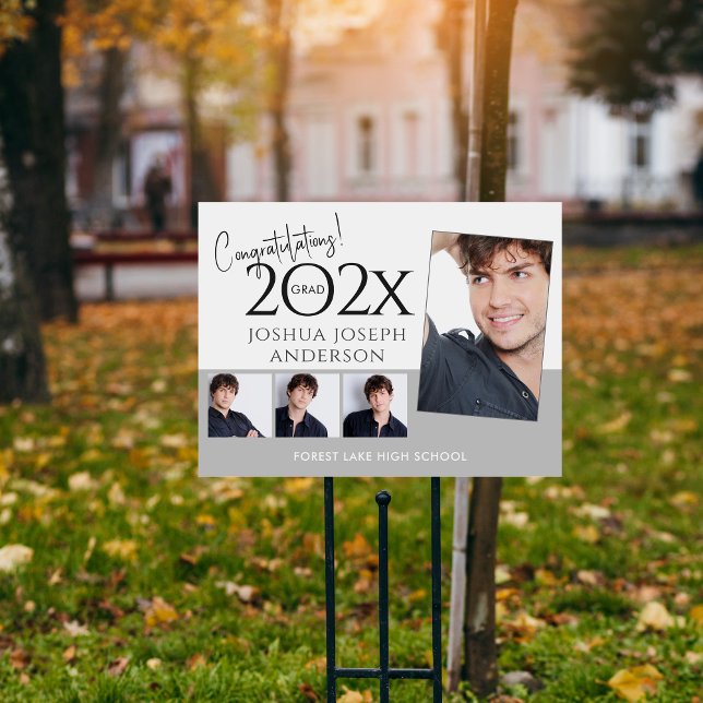 Trendy Graduation Photo Collage Yard Sign (Creator Uploaded)