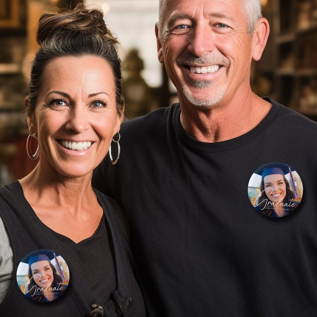 Trendy Graduation Photo Custom 2026 Keepsake Button (Creator Uploaded)