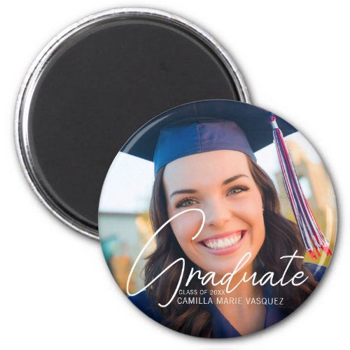 Trendy Graduation Photo Custom Keepsake Magnet