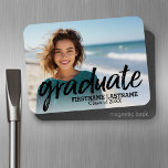 Trendy Graduation Photo with Brushed Lettering Magnet<br><div class="desc">Add 2020,  2021 or any year to this whimsical design. This can be used for any graduate or reunion - high school,  college,  grad school,  nursing,  med school or even trade school.</div>