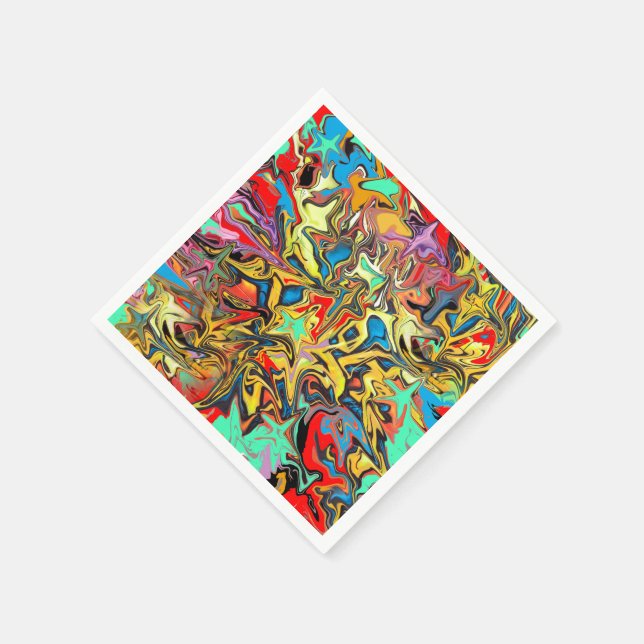 Trendy graffiti kids party napkins (Corner)
