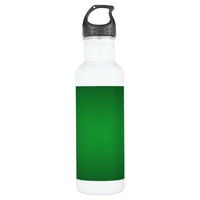 Trendy Grainy Green-Black Vignette Water Bottle (Front)