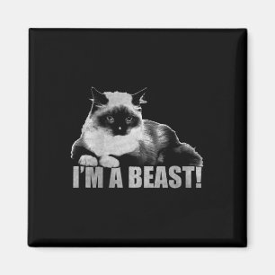 Trendy Graphic Cat Stamp I'm A Beast  Magnet