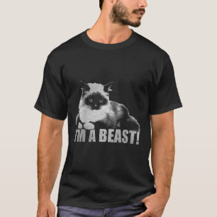 Trendy Graphic Cat Stamp I'm A Beast T-Shirt