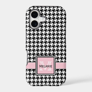Trendy Graphic Houndstooth with Custom Monogram iPhone 17 Case