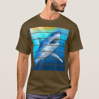 Trendy Graphic Shark Photo Panels T-Shirt