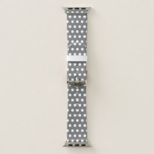 Trendy gray and White polka dots pattern Apple Watch Band