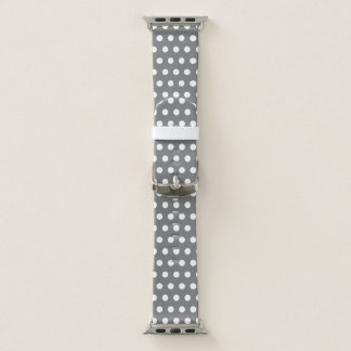 Trendy gray and White polka dots pattern Apple Watch Band