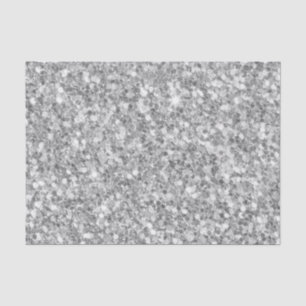 Trendy Gray And White Sparkling Glitter Tissue Paper