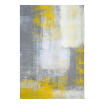 'Trendy' Gray and Yellow Abstract Art