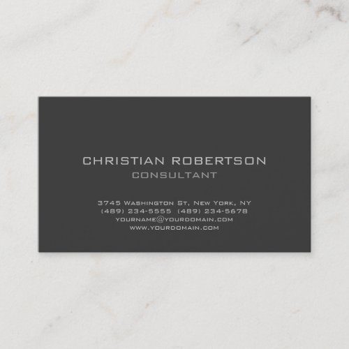 Trendy Gray Background Professional Business Card