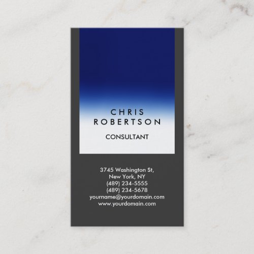 Trendy Gray Blue Stripe Consultant Business Card