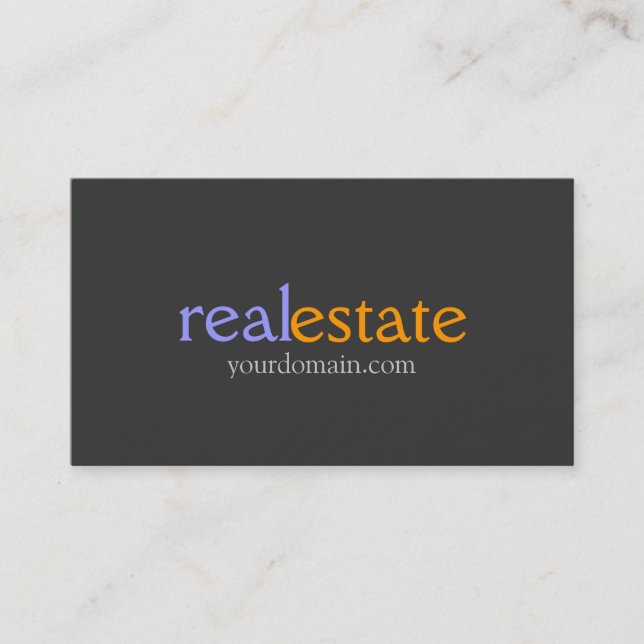 Trendy Gray Blue Yellow Contemporary Business Card (Front)