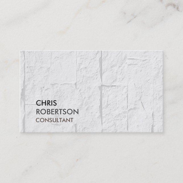 Trendy Gray Brick Wall Attractive Business Card (Front)