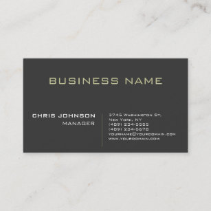 Trendy Gray Charming Manager Business Card