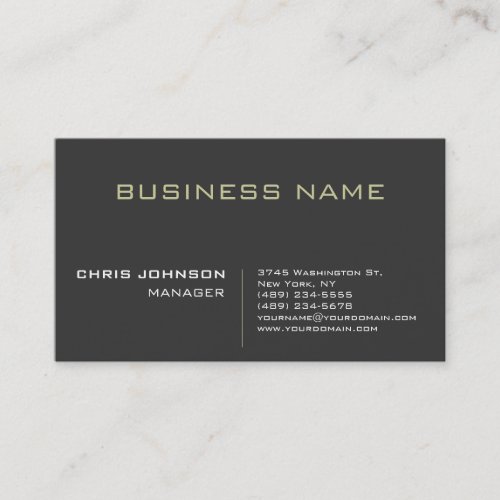 Trendy Gray Charming Manager Business Card