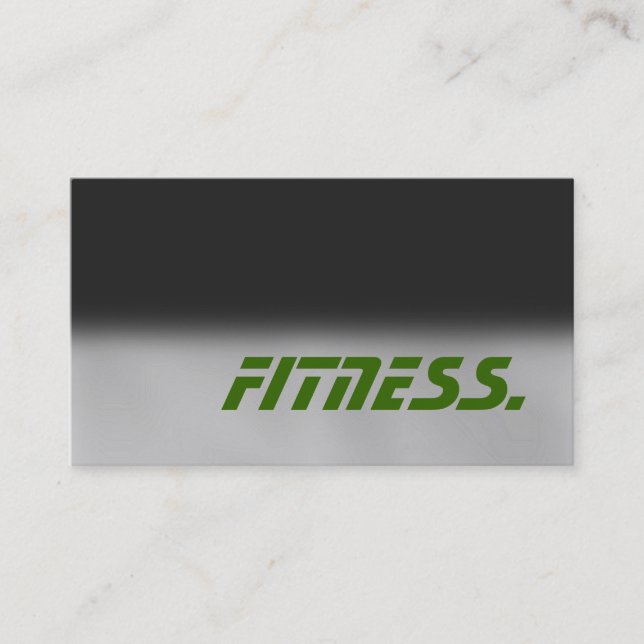 Trendy Gray Green Trainer Sport Business Card (Front)