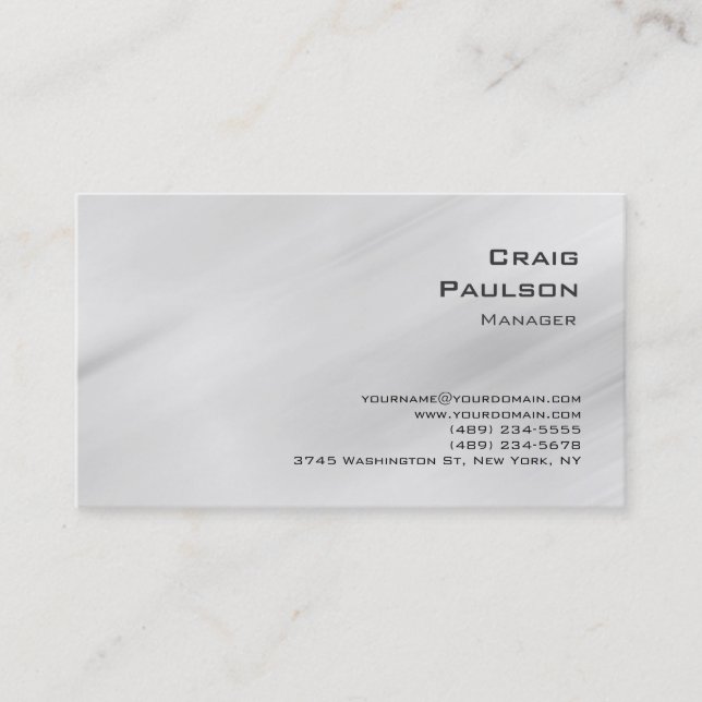 Trendy Gray Pattern Modern Monogram Business Card (Front)