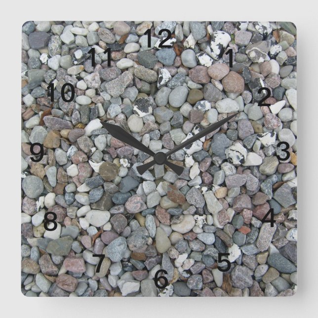 Trendy Gray Stones Nature  Square Wall Clock (Front)