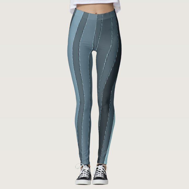 Trendy gray stripes "Ratti_Creative_Arts" Legging (Front)