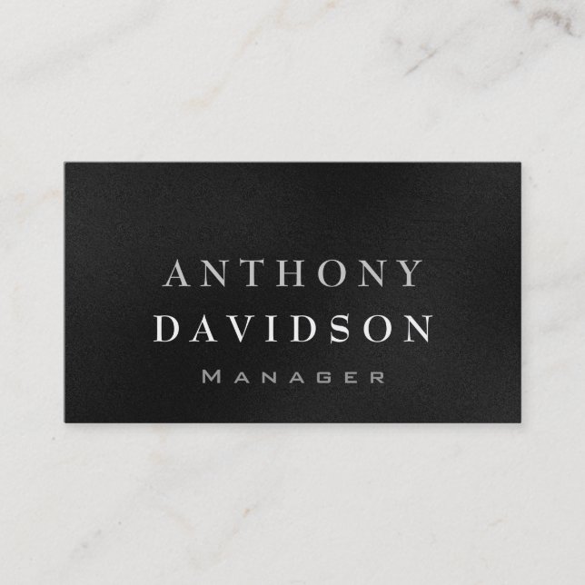 Trendy Gray White Huge Letters Business Card (Front)