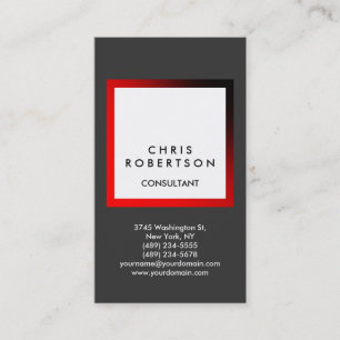 Trendy Gray White Stripe Consultant Business Card