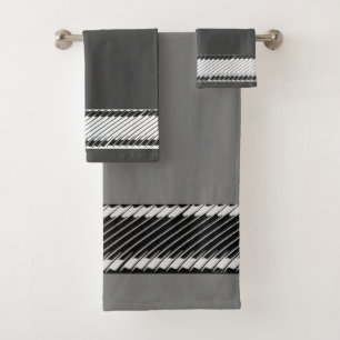 Trendy Gray Z  Bath Towel Set
