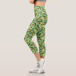 Trendy Green Avocado Pattern Capri Leggings<br><div class="desc">A cute design featuring a pattern of large green avocados on a rich green background. A great choice for avocado lovers as well as vegans and vegetarians.</div>