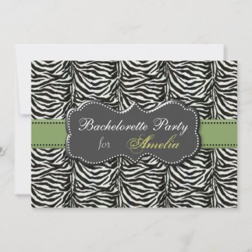 trendy green Bachelorette Party Invitations